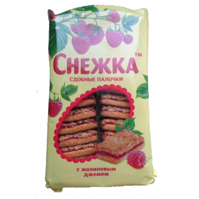 Rich sticks "Snezhka" with raspberry jam (pack)
